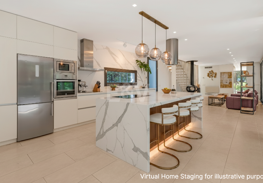 Contemporain Élégance: Villa élégante au Golf avec piscine et conception ouverte
