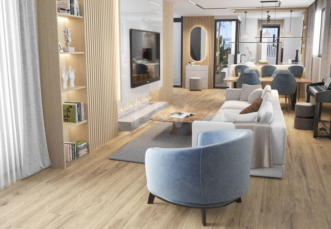 New Villa steps from the Beach with Stone Pool and a Splendid Garden