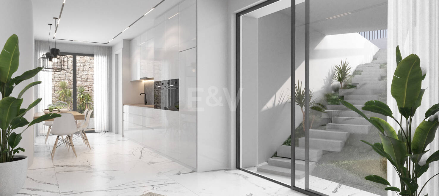 New Villa Steps from the Beach with a Stone Pool and a Splendid Garden