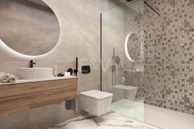 New Villa steps from the Beach with Stone Pool and a Splendid Garden