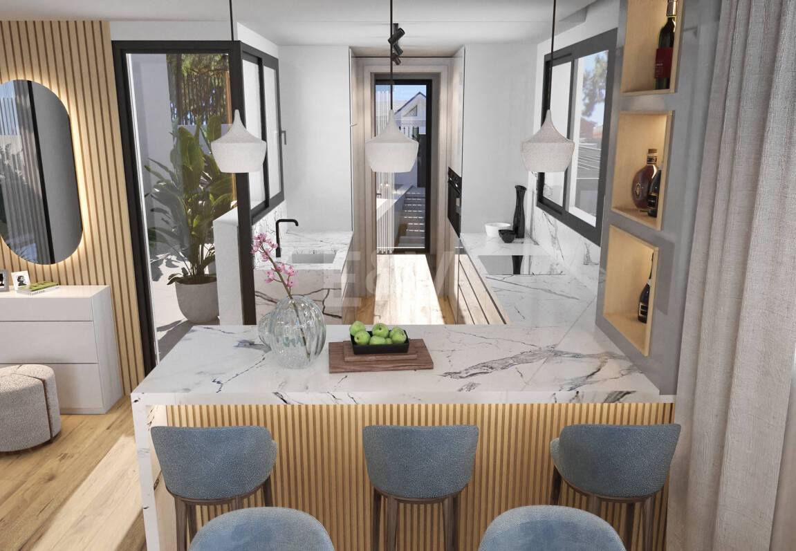 New Villa steps from the Beach with Stone Pool and a Splendid Garden