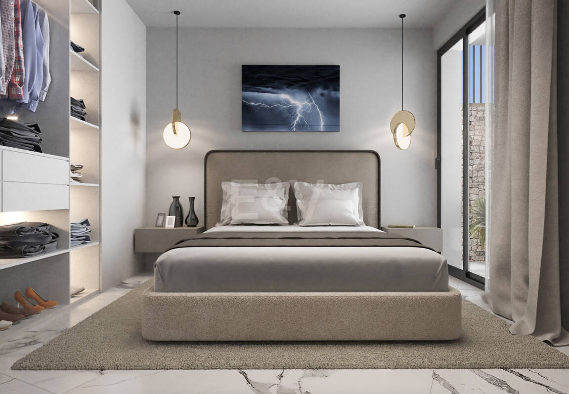 New Villa steps from the Beach with Stone Pool and a Splendid Garden