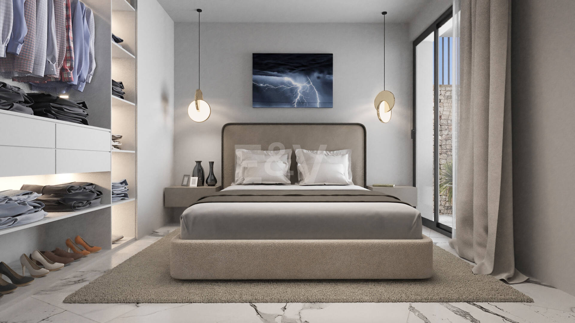 New Villa steps from the Beach with Stone Pool and a Splendid Garden