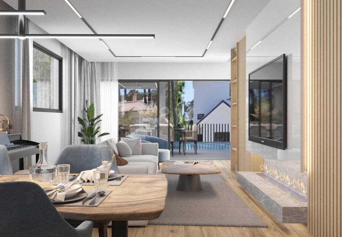 New Villa steps from the Beach with Stone Pool and a Splendid Garden