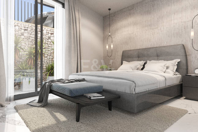 New Villa steps from the Beach with Stone Pool and a Splendid Garden