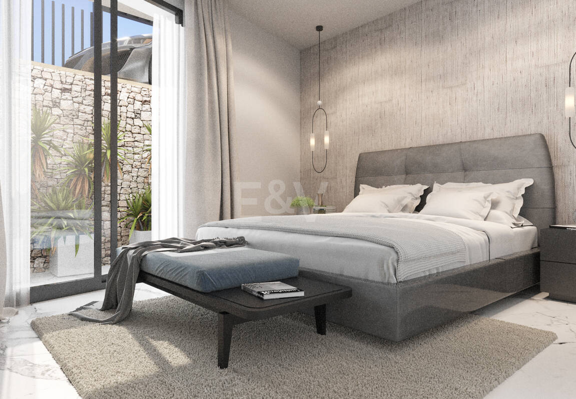 New Villa steps from the Beach with Stone Pool and a Splendid Garden