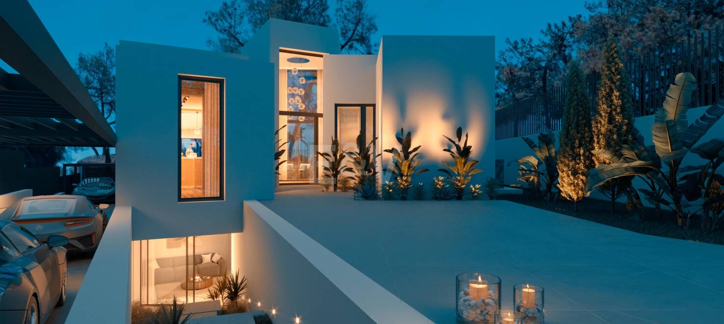 New Villa Steps from the Beach with a Stone Pool and a Splendid Garden