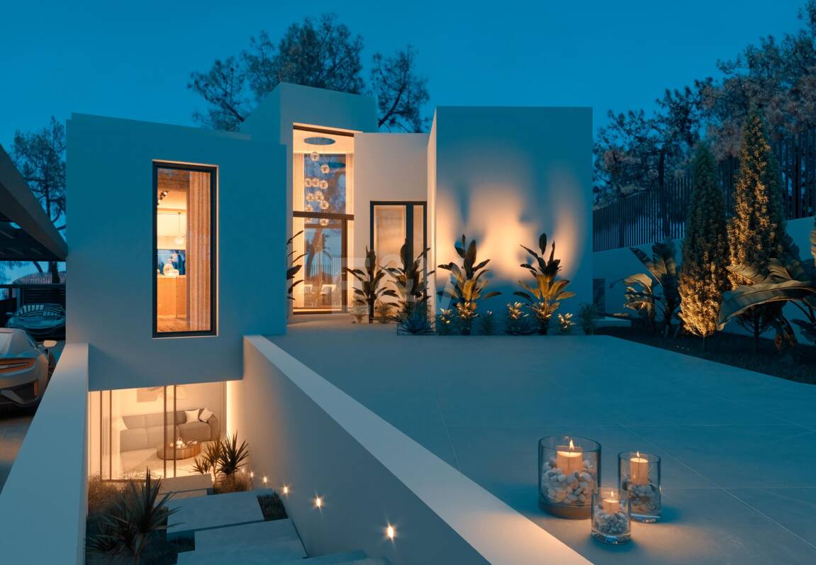 New Villa steps from the Beach with Stone Pool and a Splendid Garden