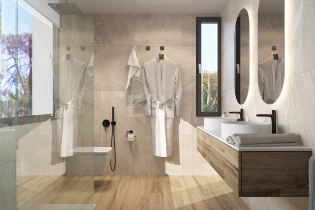 New Villa steps from the Beach with Stone Pool and a Splendid Garden