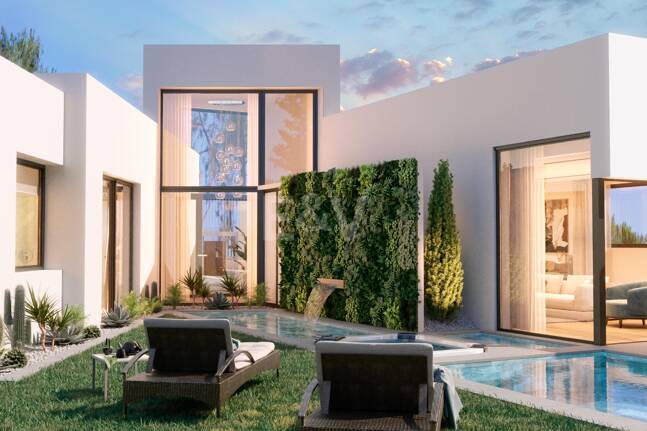 New Villa steps from the Beach with Stone Pool and a Splendid Garden