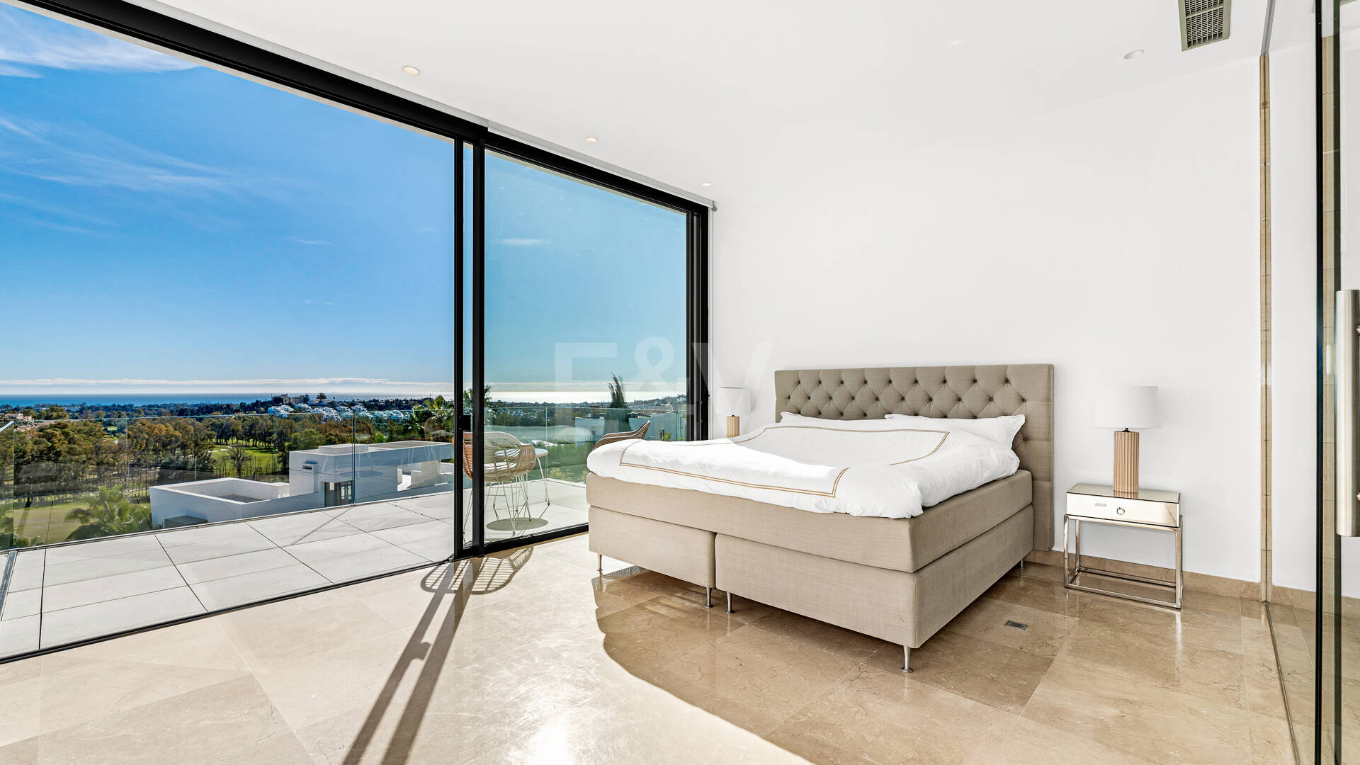 Architectural Gem With Open Sea and Mountain Views