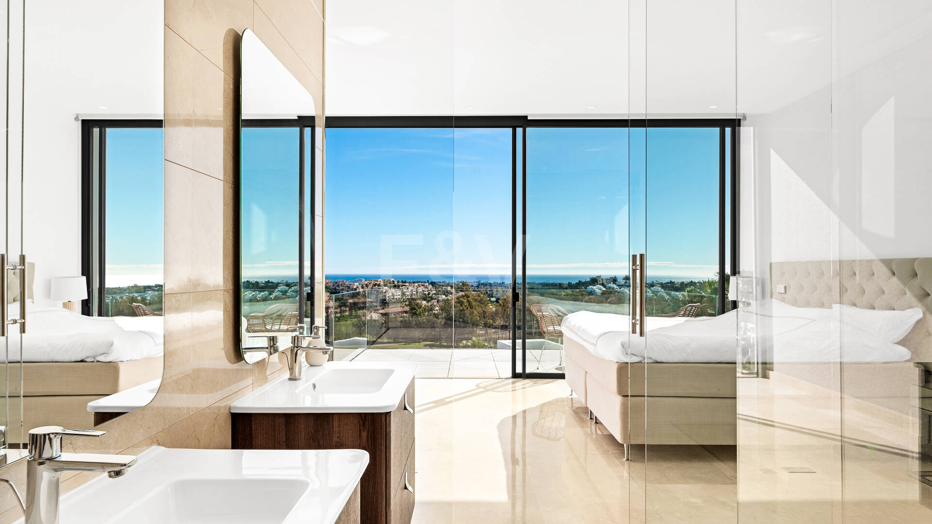 Architectural Gem With Open Sea and Mountain Views