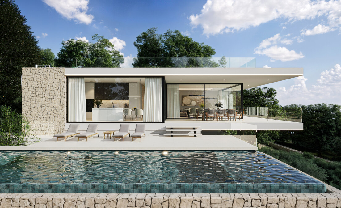 Sleek Villa with Panoramic Sea Views