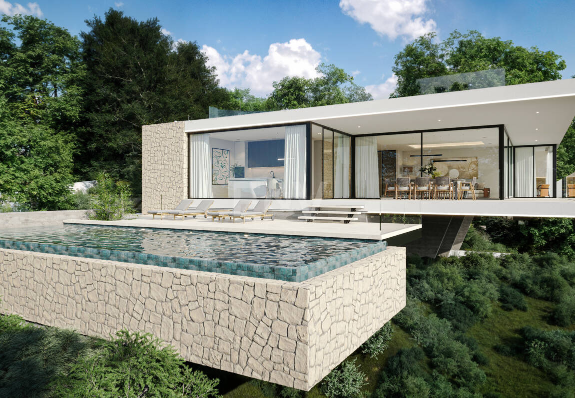 Sleek Villa med panoramautsikt över havet