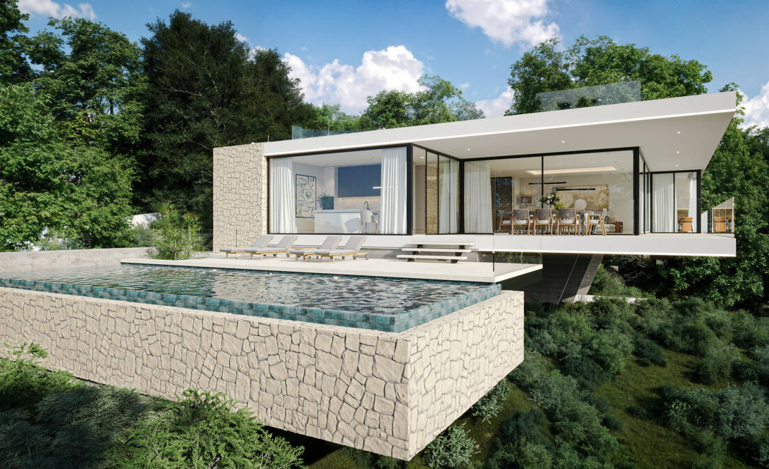 Sleek Villa med panoramautsikt över havet