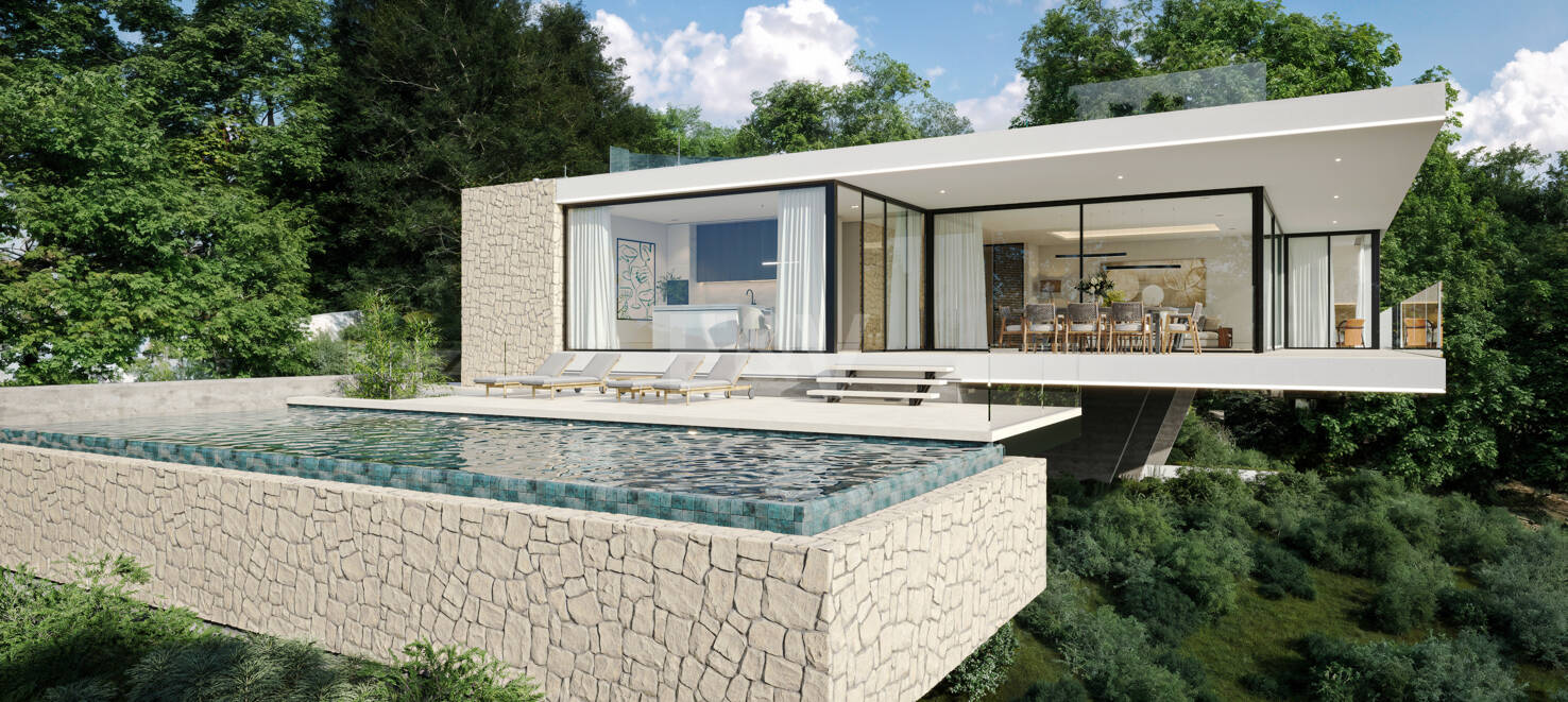 Sleek Villa med panoramautsikt över havet