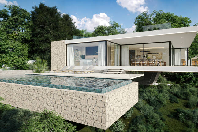 Sleek Villa med panoramautsikt över havet