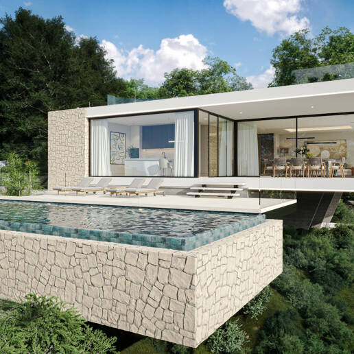 Sleek Villa med panoramautsikt över havet