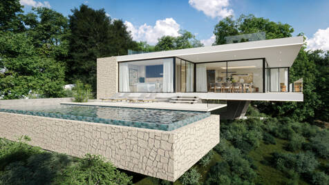 Sleek Villa z widokiem na morze panoramiczne