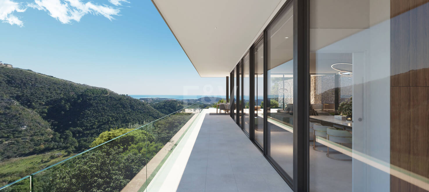 Chic Hillside Residence with Panoramic Sea Views