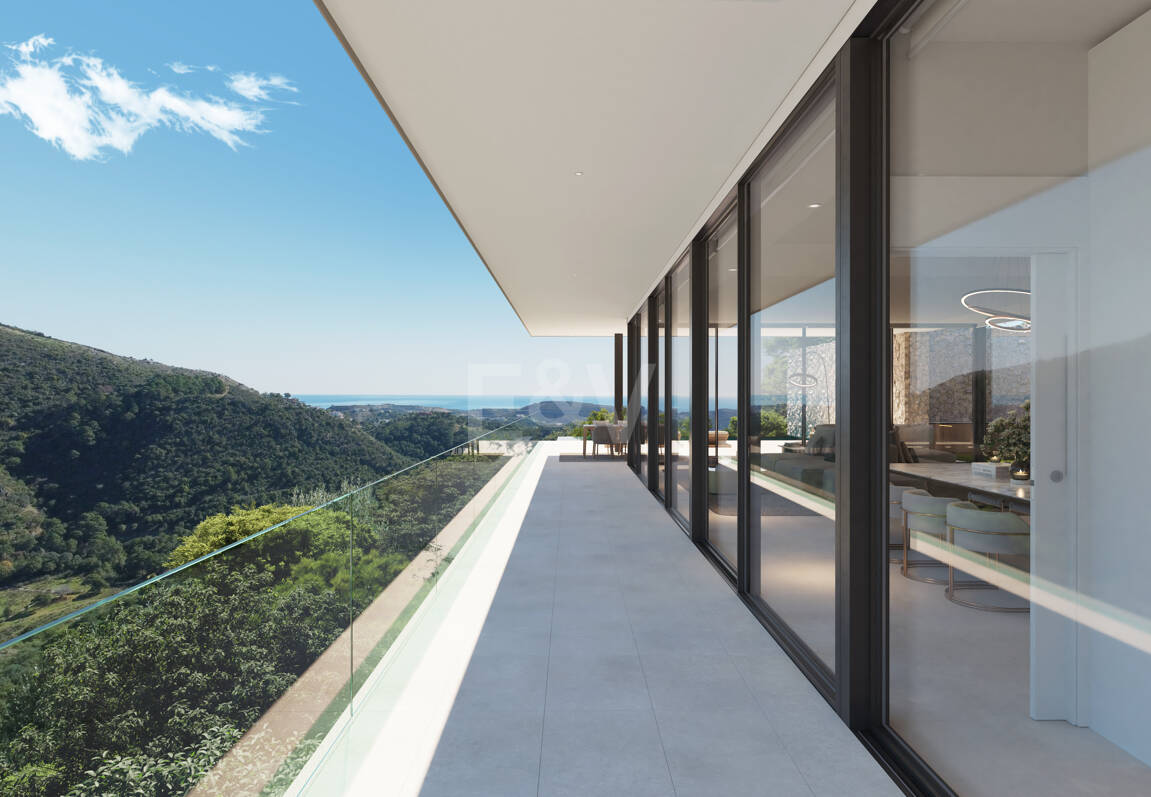 Chic Hillside Residence med panoramautsikt över havet