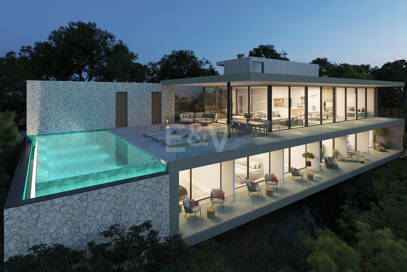 Chic Hillside Residence med panoramautsikt över havet