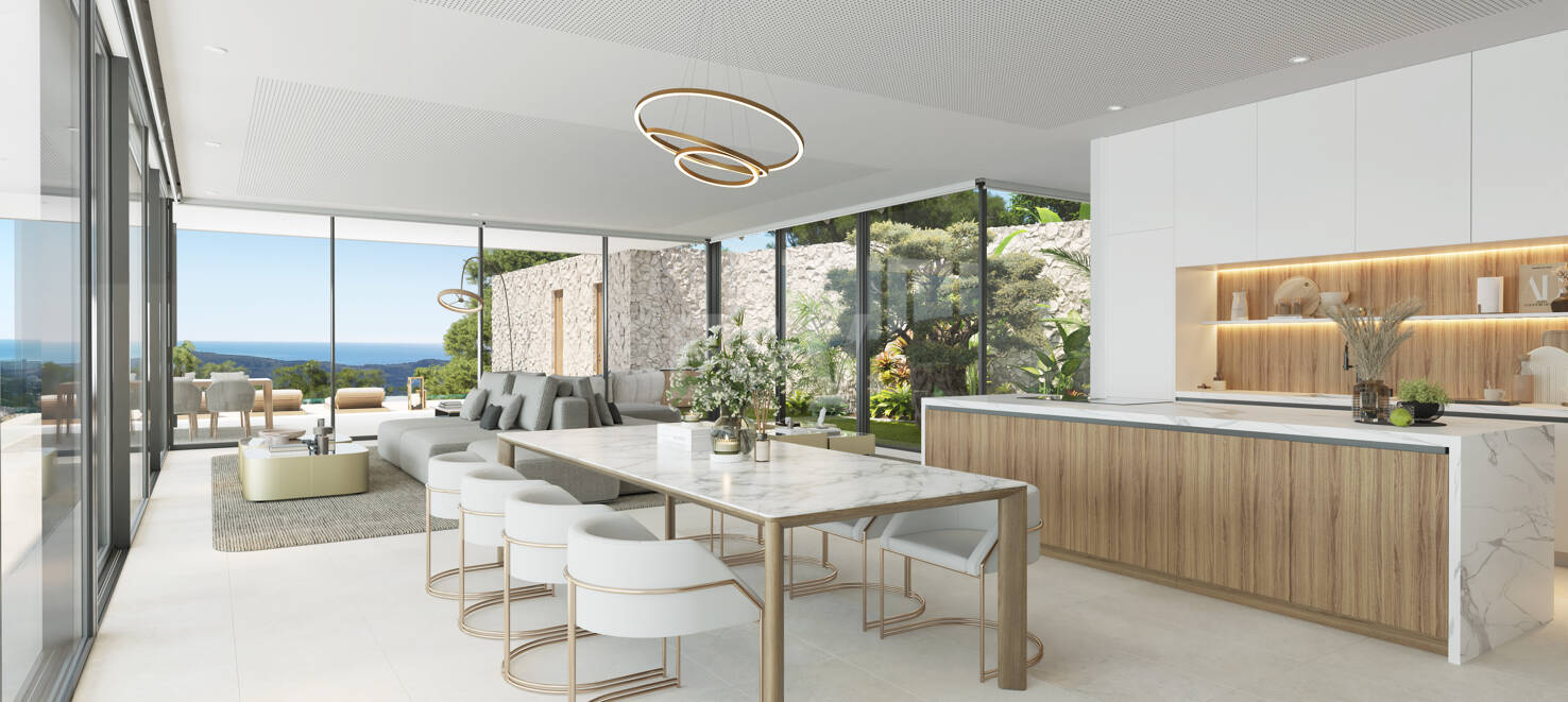 Chic Hillside Residence with Panoramic Sea Views