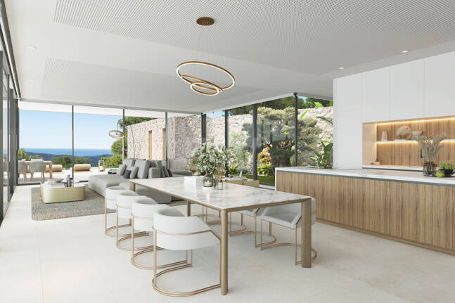 Chic Hillside Residence med panoramautsikt över havet