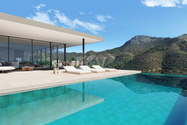 Chic Hillside Residence med panoramautsikt över havet