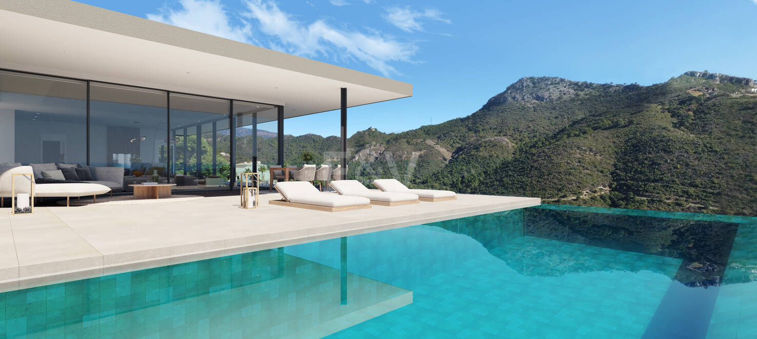 Chic Hillside Residence with Panoramic Sea Views