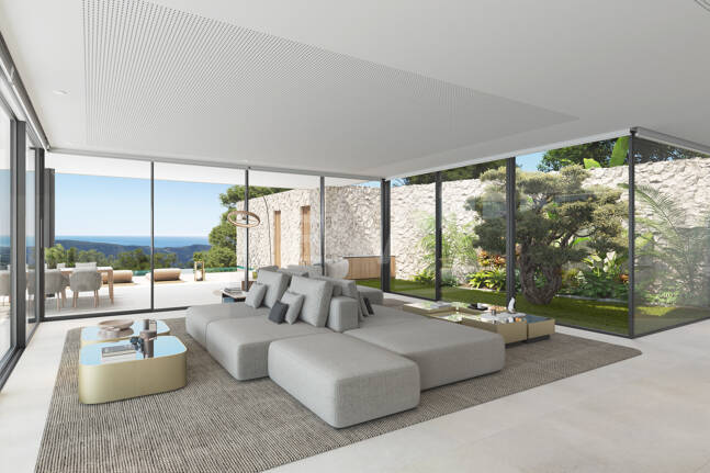 Chic Hillside Residence med panoramautsikt över havet