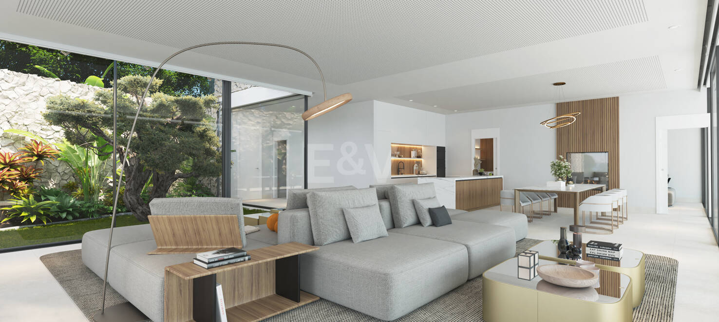 Chic Hillside Residence with Panoramic Sea Views