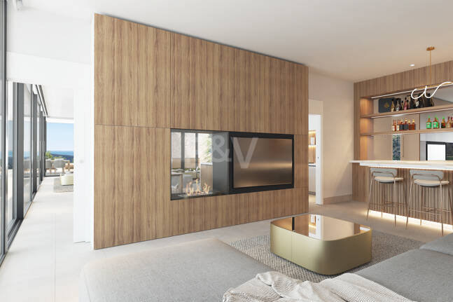 Chic Hillside Residence med panoramautsikt över havet