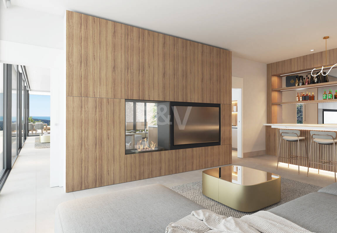 Chic Hillside Residence med panoramautsikt över havet