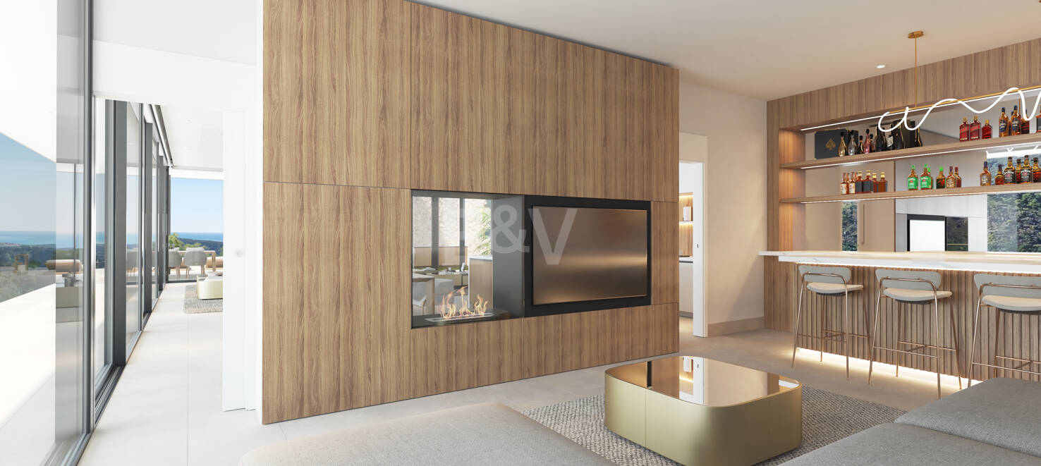 Chic Hillside Residence with Panoramic Sea Views