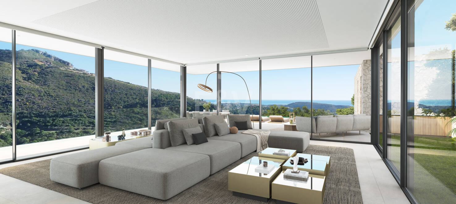 Chic Hillside Residence with Panoramic Sea Views