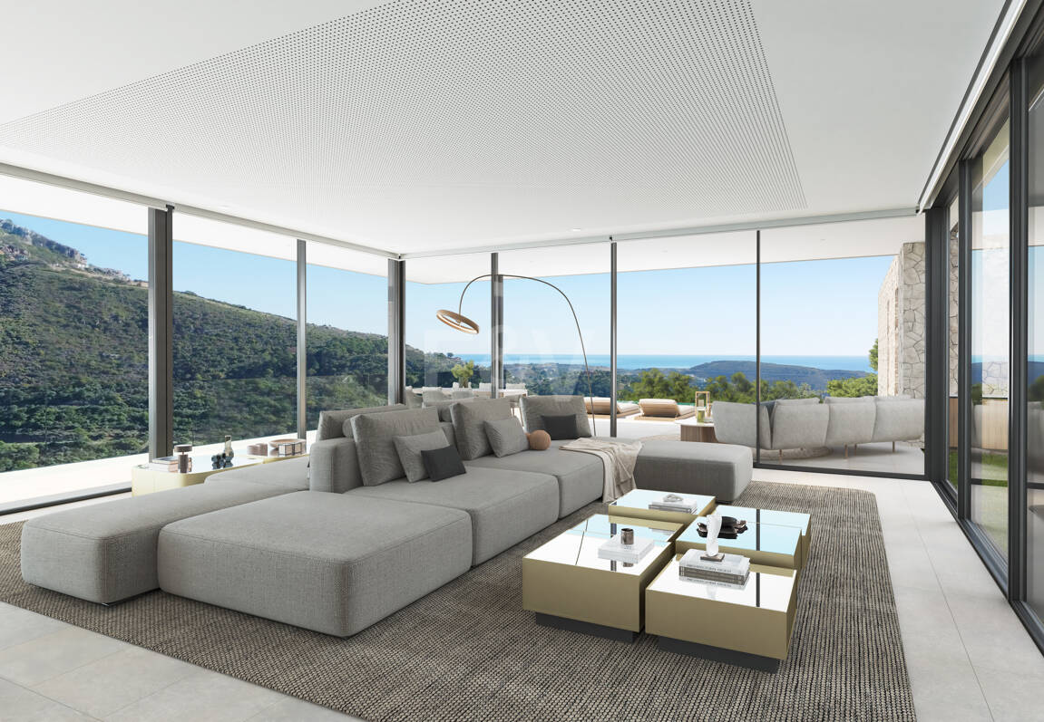 Chic Hillside Residence med panoramautsikt över havet