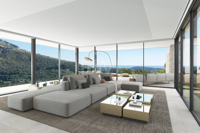 Chic Hillside Residence med panoramautsikt över havet