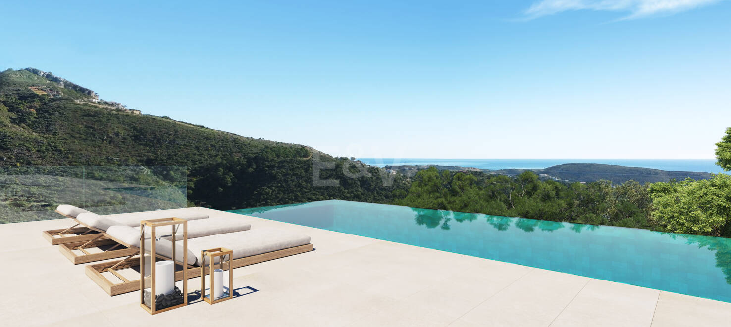 Chic Hillside Residence with Panoramic Sea Views