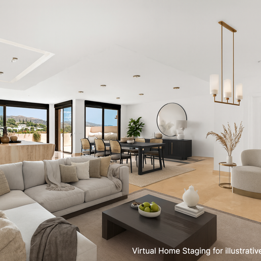 Magnífico ático dúplex con vistas panorámicas al mar y al campo de golf