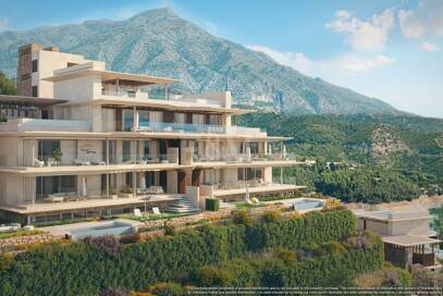 Super-Gartenwohnung mit privatem Pool und Panorama­blick auf Meer, Berge und See