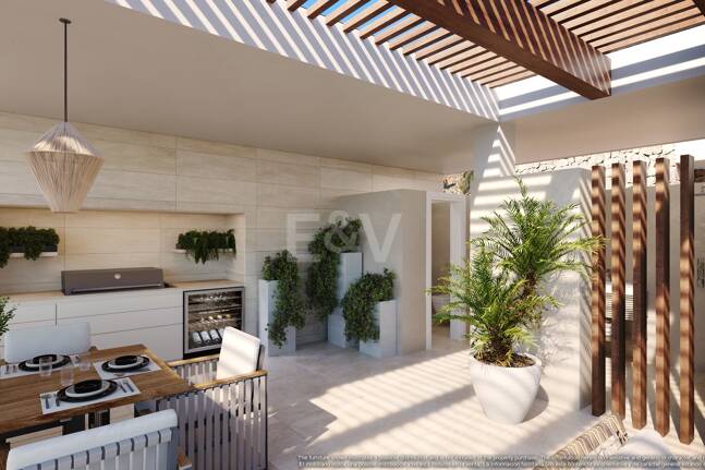 Super-Gartenwohnung mit privatem Pool und Panorama­blick auf Meer, Berge und See