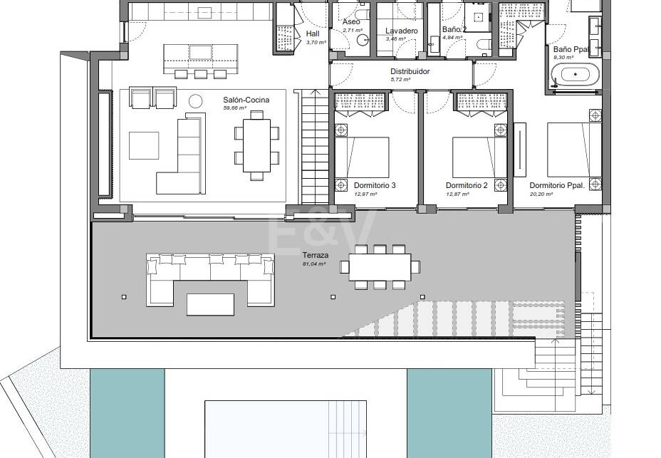 Super-Gartenwohnung mit privatem Pool und Panorama­blick auf Meer, Berge und See