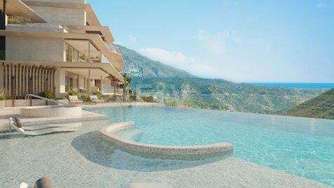Super Garden Appartement avec piscine privée et vue sur la mer panoramique, la montagne et le lac