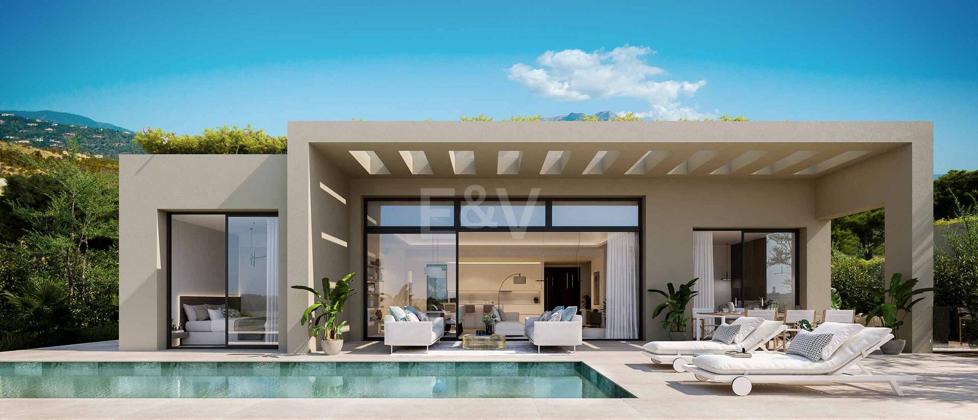 Villa moderne avec vue sur la mer dans la communautéated