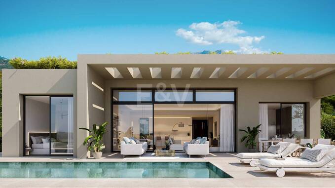 Villa moderne avec vue sur la mer dans la communautéated