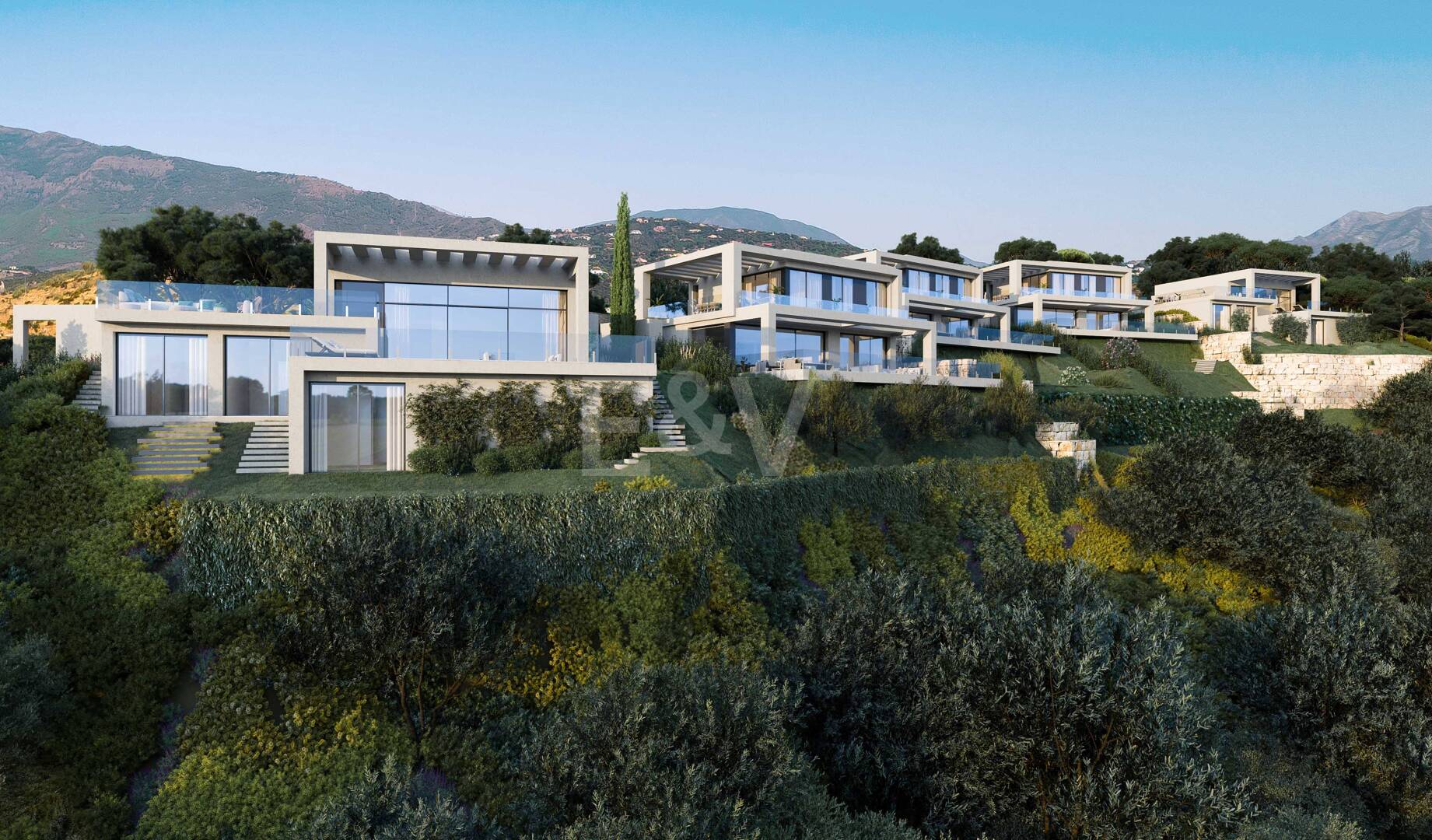 Villa moderne avec vue sur la mer dans la communautéated