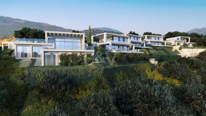 Villa moderne avec vue sur la mer dans la communautéated