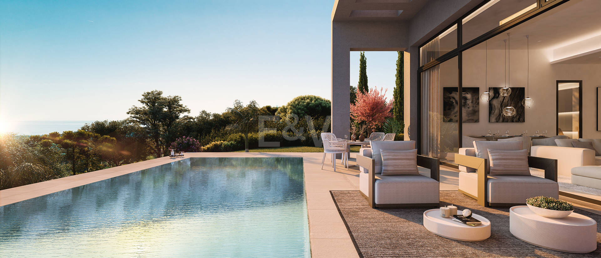 Villa contemporaine avec vue sur la mer à couper le souffle dans un prestigieux domaine