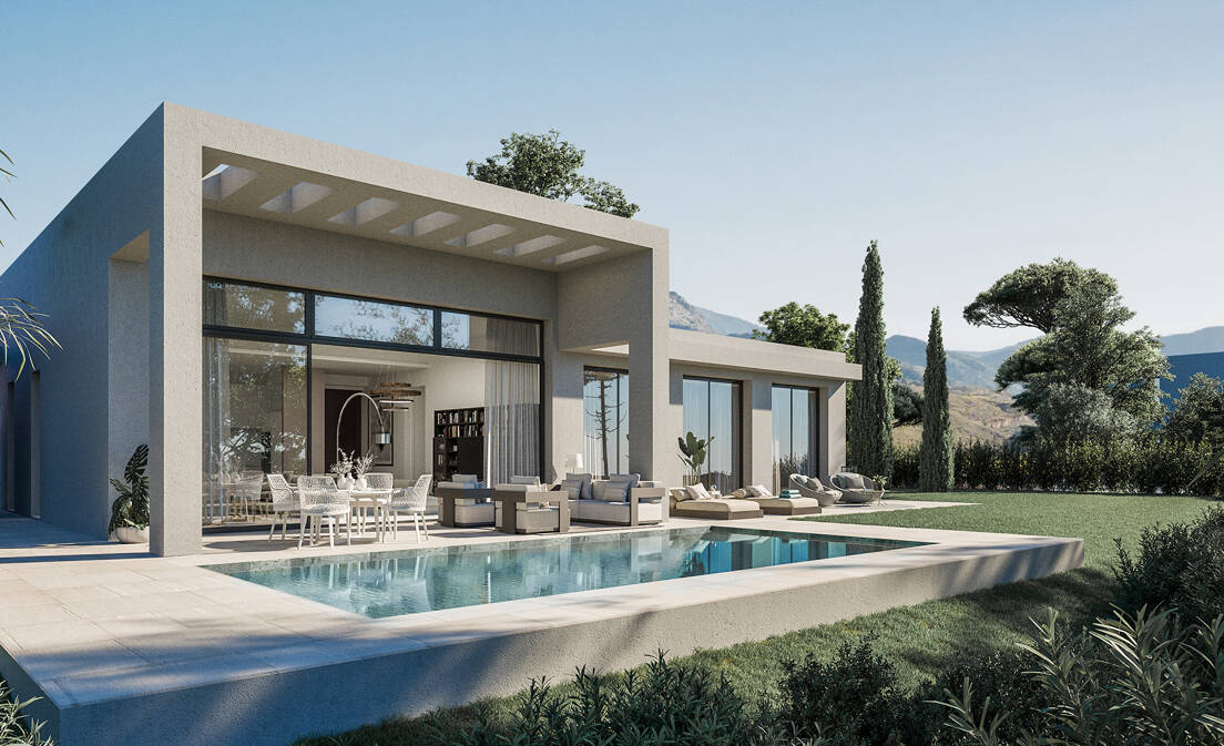 Villa contemporaine avec vue sur la mer à couper le souffle dans un prestigieux domaine